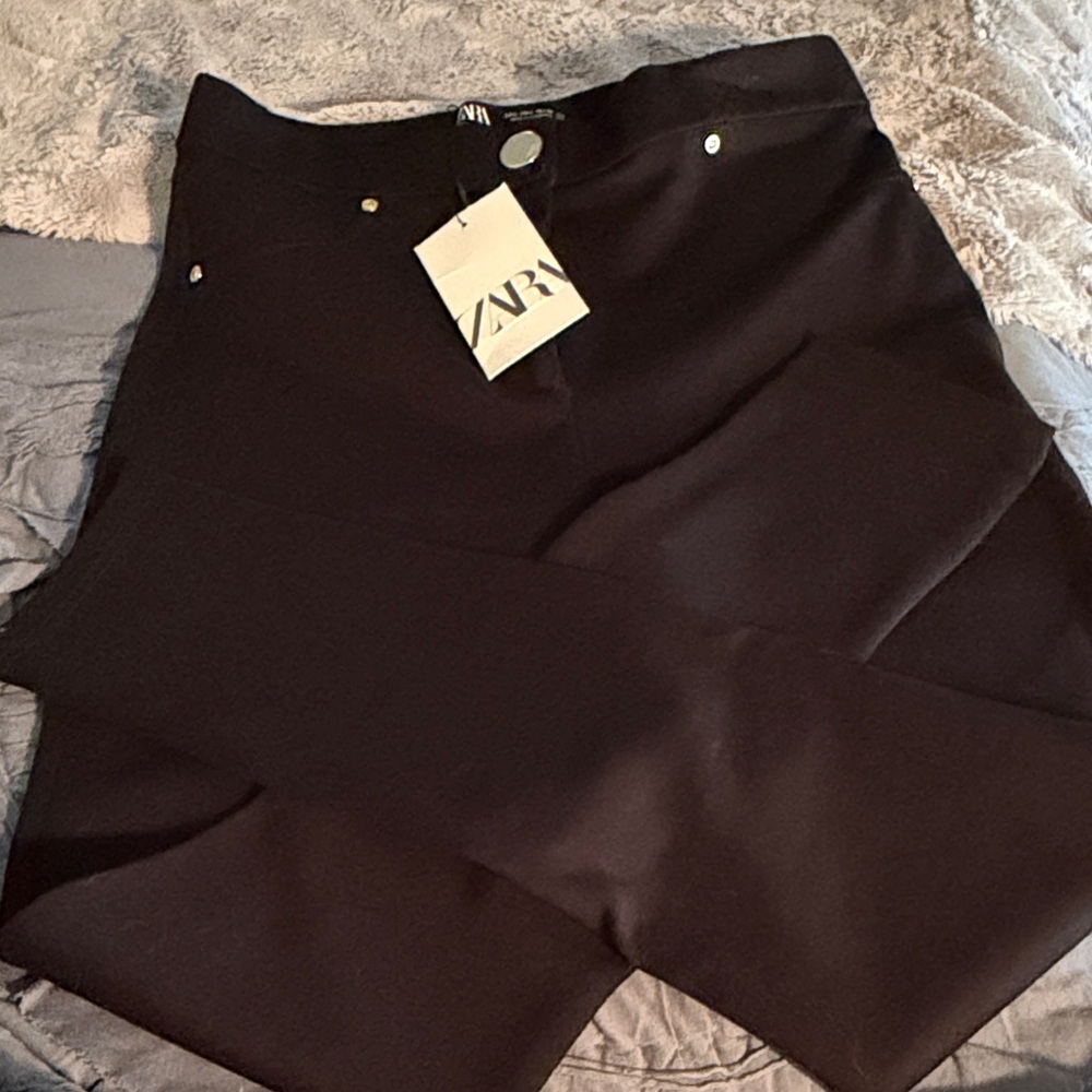 Zara Black High-Rise Pants with Tag